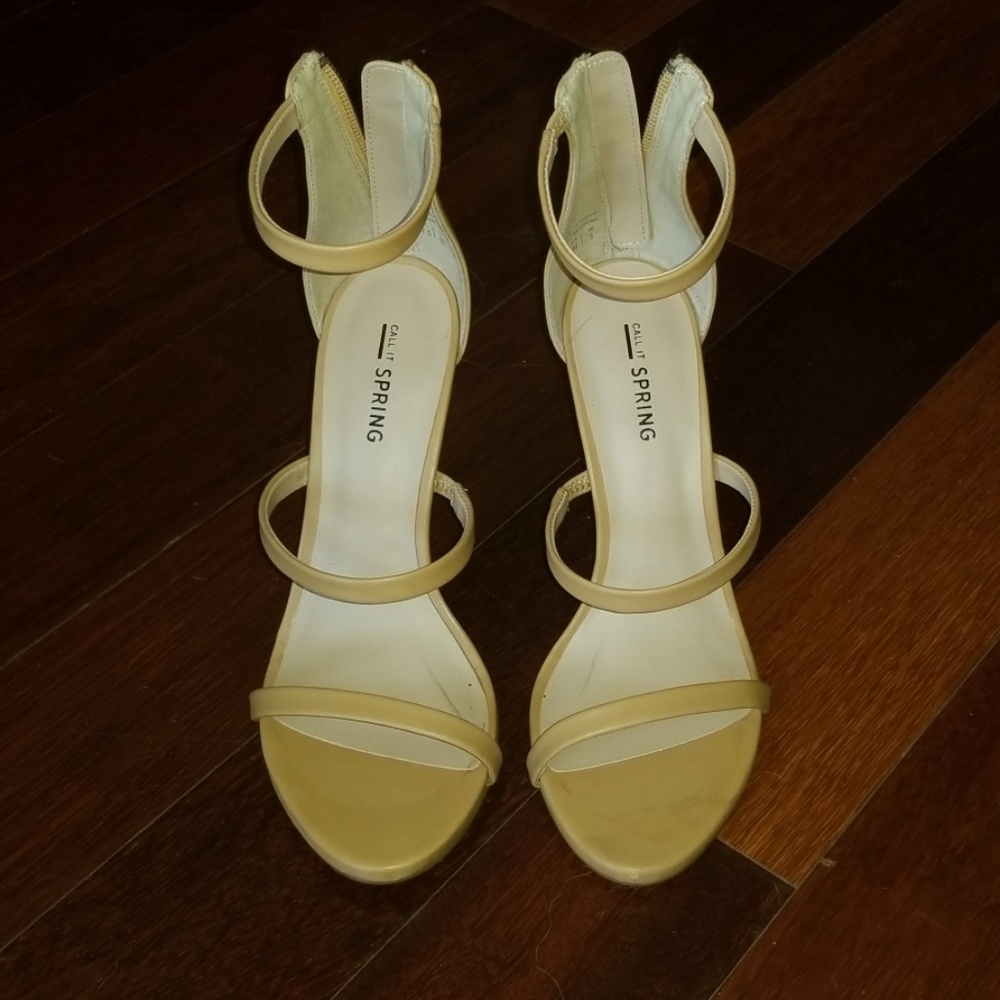 Call It Spring Strappy Nude Heels